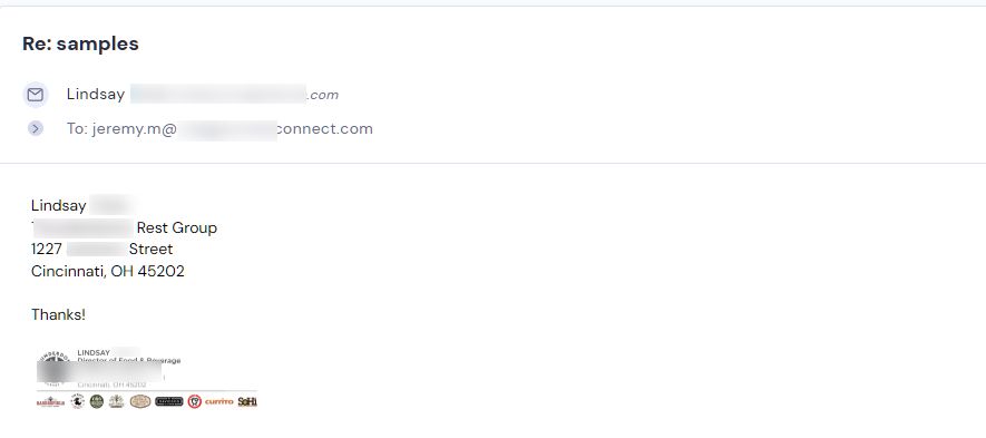 Retailer reply from CMJJ Gourmet